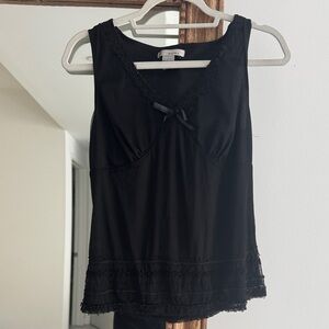 Vintage black beaded tank